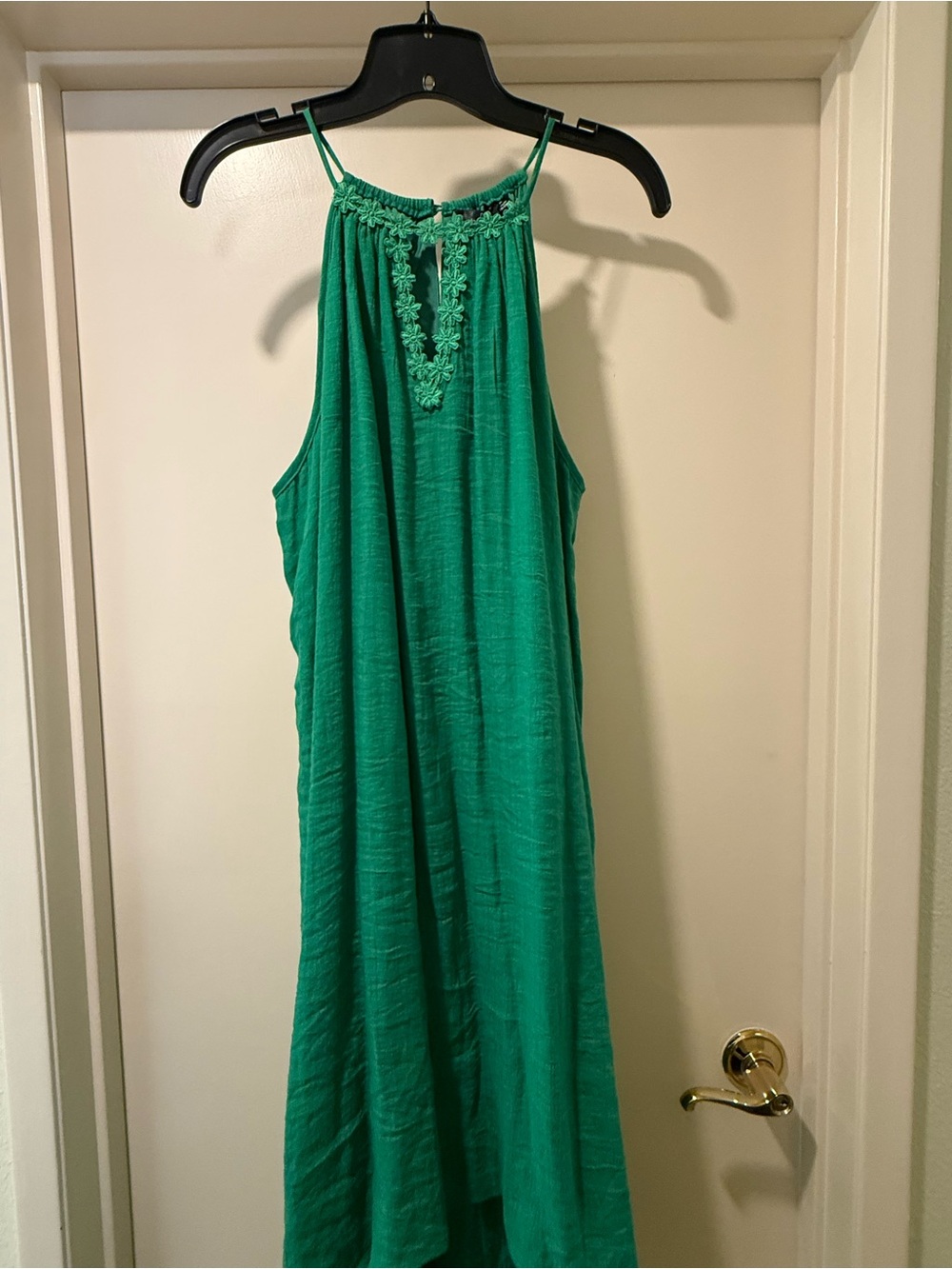 Mlle Gabrielle Emerald Green Halter-Style bi level dress